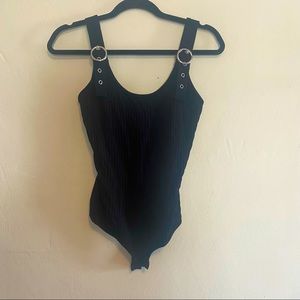 Ribbed buckle bodysuit